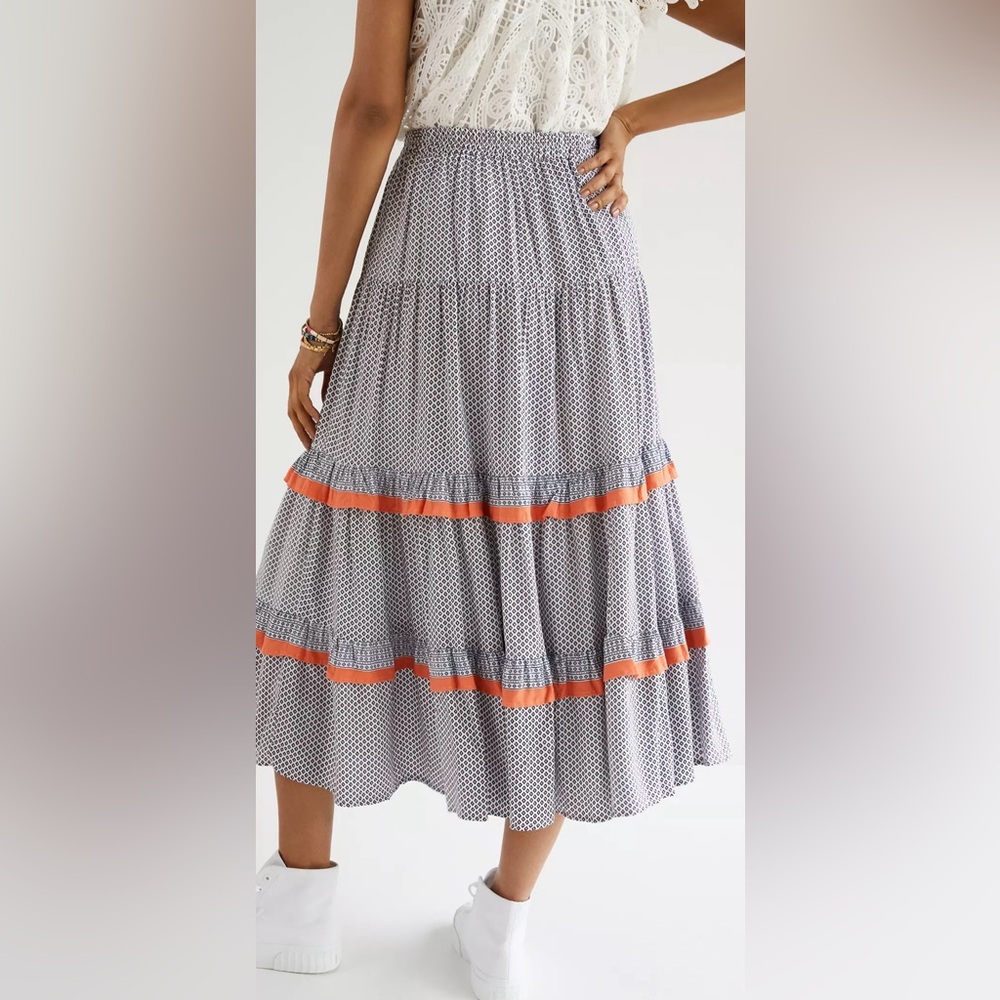ANTHROPOLOGIE BEACHGOLD TIERED MIDI SKIRT (LAST CHANCE) - Picture 2 of 6